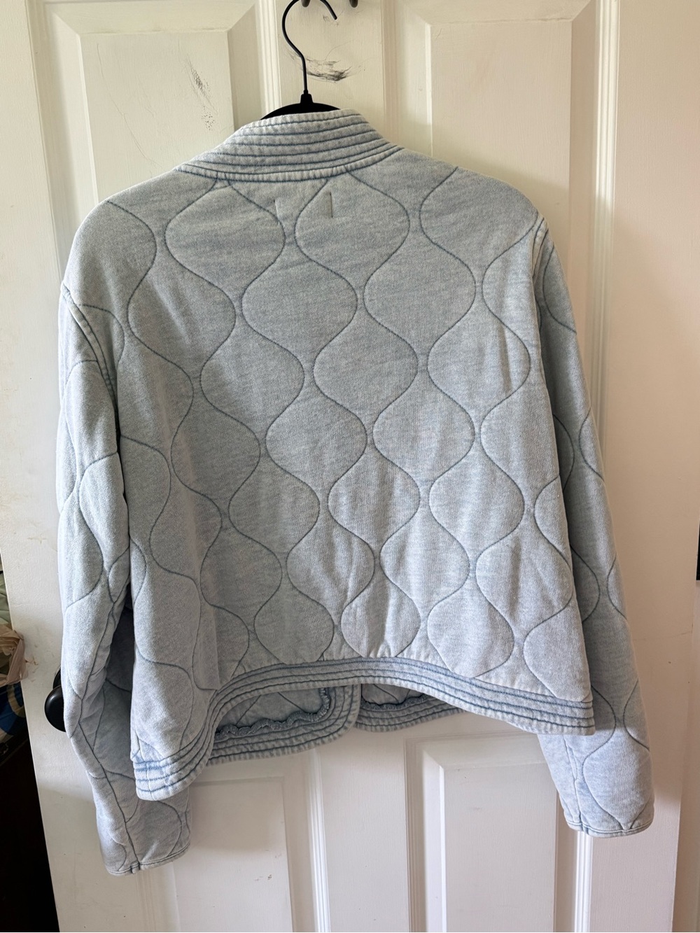 Z Supply Light Blue Quilted Bomber Jacket - Picture 6 of 7
